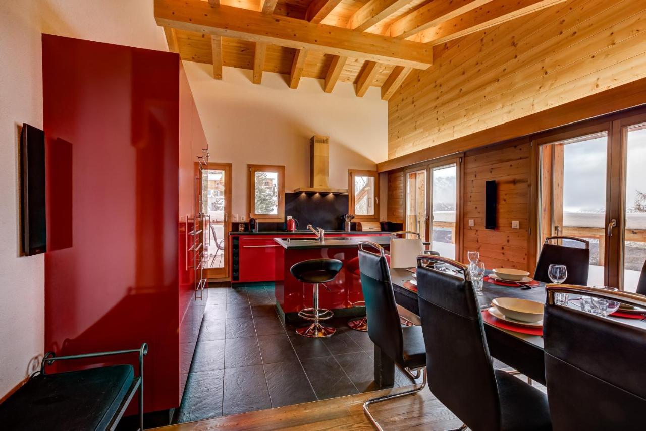 Chalet Flocon De Neige - Jacuzzi - Sauna La Tzoumaz Dış mekan fotoğraf