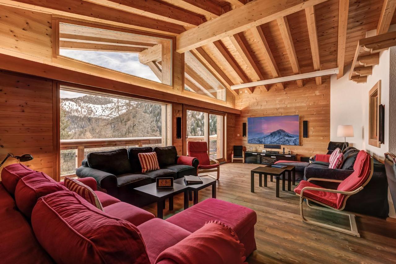 Chalet Flocon De Neige - Jacuzzi - Sauna La Tzoumaz Dış mekan fotoğraf